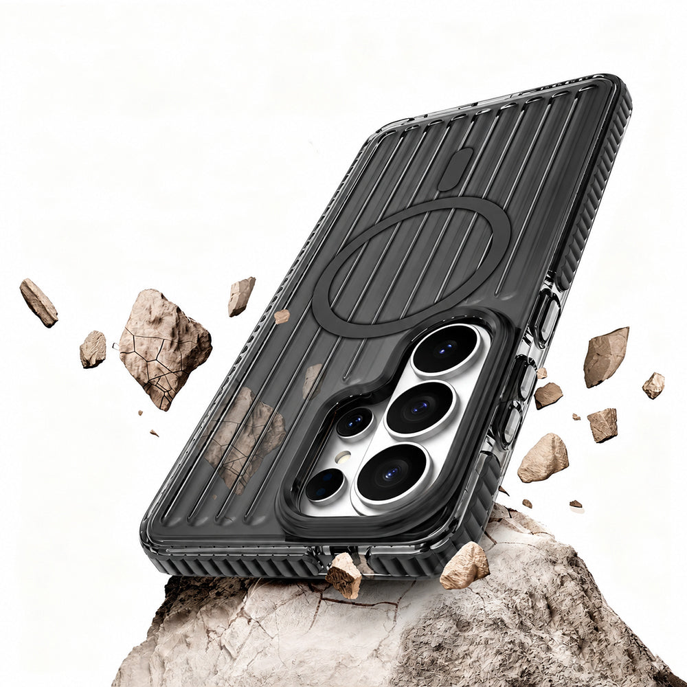 Galaxy S26 Ultra Kılıf M-safe Şarj Özellikli Oyuklu Tasarım Mutural Luggage Serisi Kılıf
