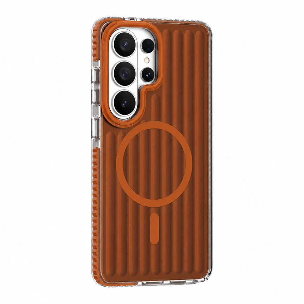 Galaxy S26 Ultra Kılıf M-safe Şarj Özellikli Oyuklu Tasarım Mutural Luggage Serisi Kılıf