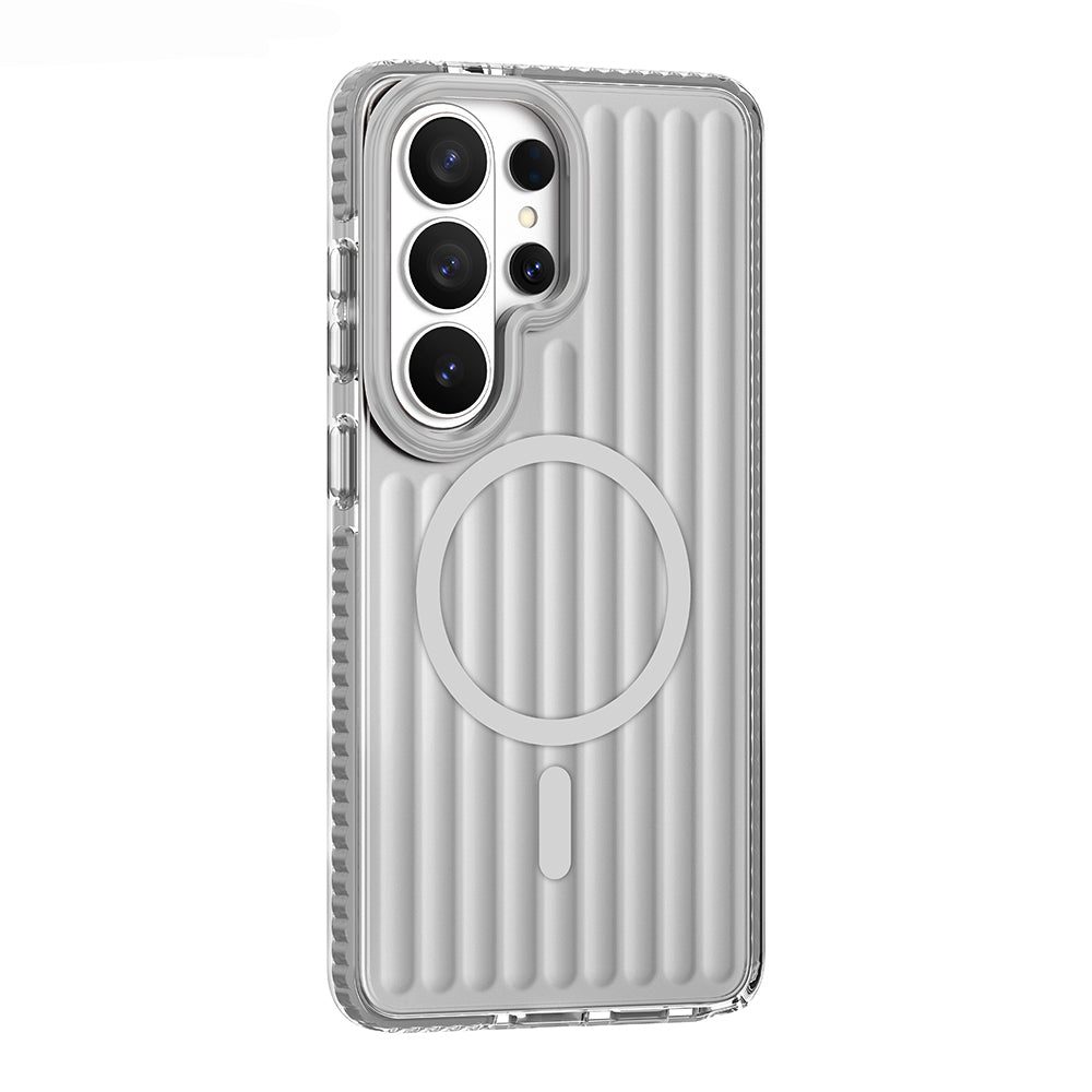 Galaxy S26 Ultra Kılıf M-safe Şarj Özellikli Oyuklu Tasarım Mutural Luggage Serisi Kılıf