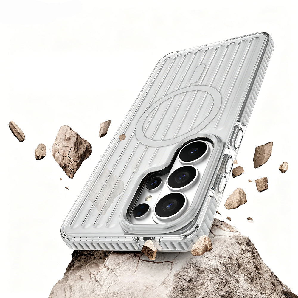 Galaxy S26 Ultra Kılıf M-safe Şarj Özellikli Oyuklu Tasarım Mutural Luggage Serisi Kılıf