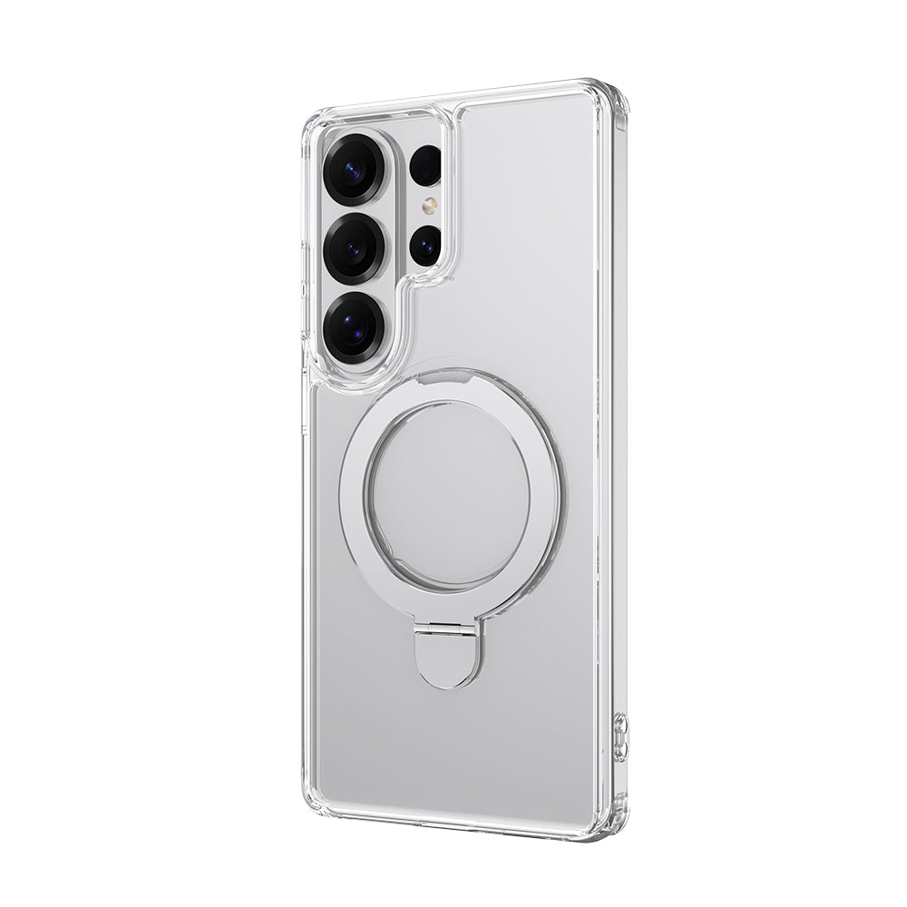 Galaxy S26 Ultra Kılıf M-safe Şarj Özellikli Raptic Air Stand Serisi Buzlu Transparan Tasarımlı Standlı Kılıf