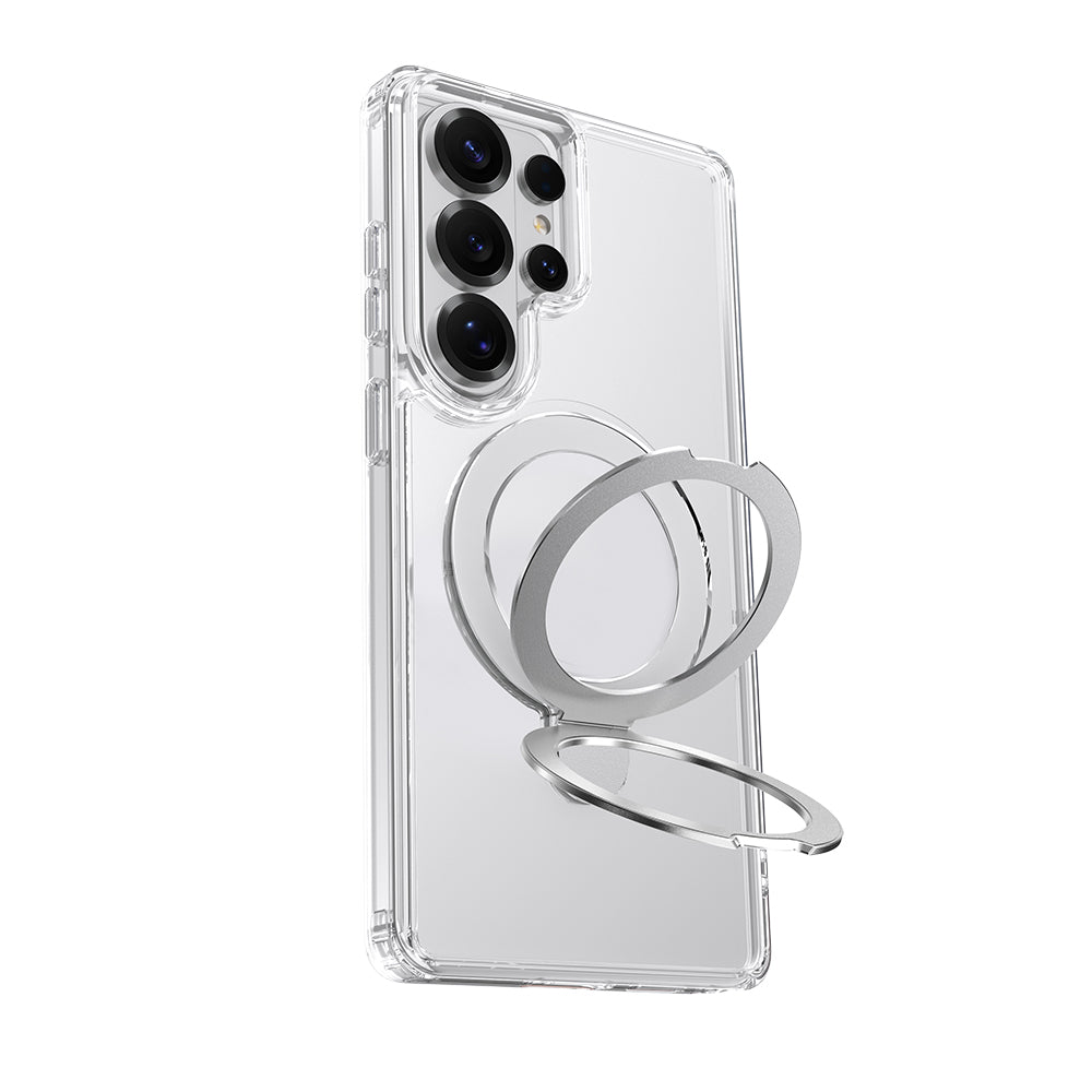 Galaxy S26 Ultra Kılıf M-safe Şarj Özellikli Raptic Air Stand Serisi Buzlu Transparan Tasarımlı Standlı Kılıf