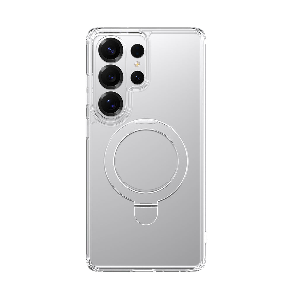 Galaxy S26 Ultra Kılıf M-safe Şarj Özellikli Raptic Air Stand Serisi Buzlu Transparan Tasarımlı Standlı Kılıf