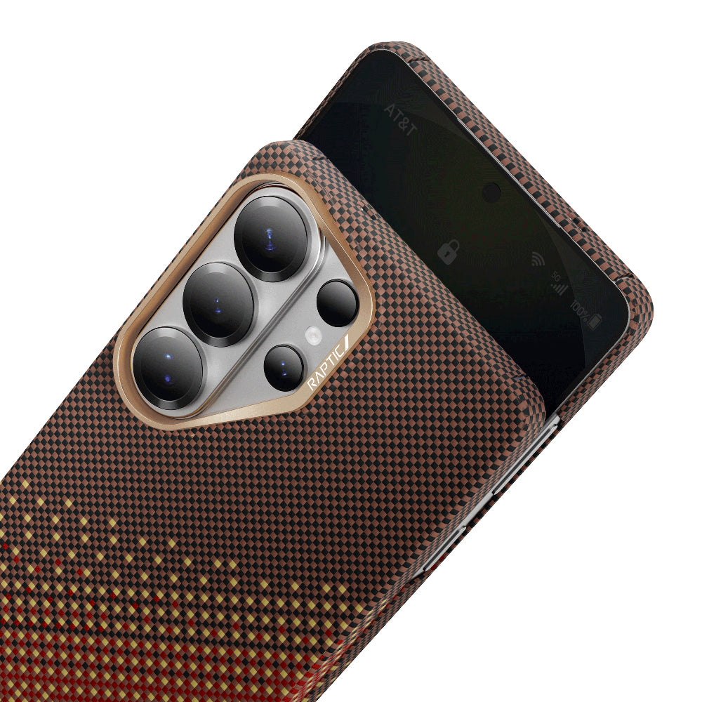Galaxy S26 Ultra Kılıf M-safe Şarj Özellikli Raptic Aramid Skin Serisi Karbon Kılıf