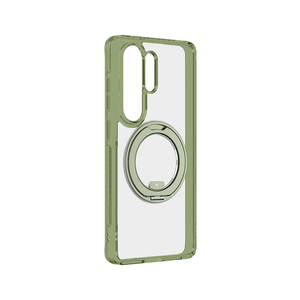 Galaxy S26 Ultra Kılıf M-safe Şarj Özellikli Şeffaf 360 Derece Standlı Amazingthing Titan MagSpin Serisi Kılıf