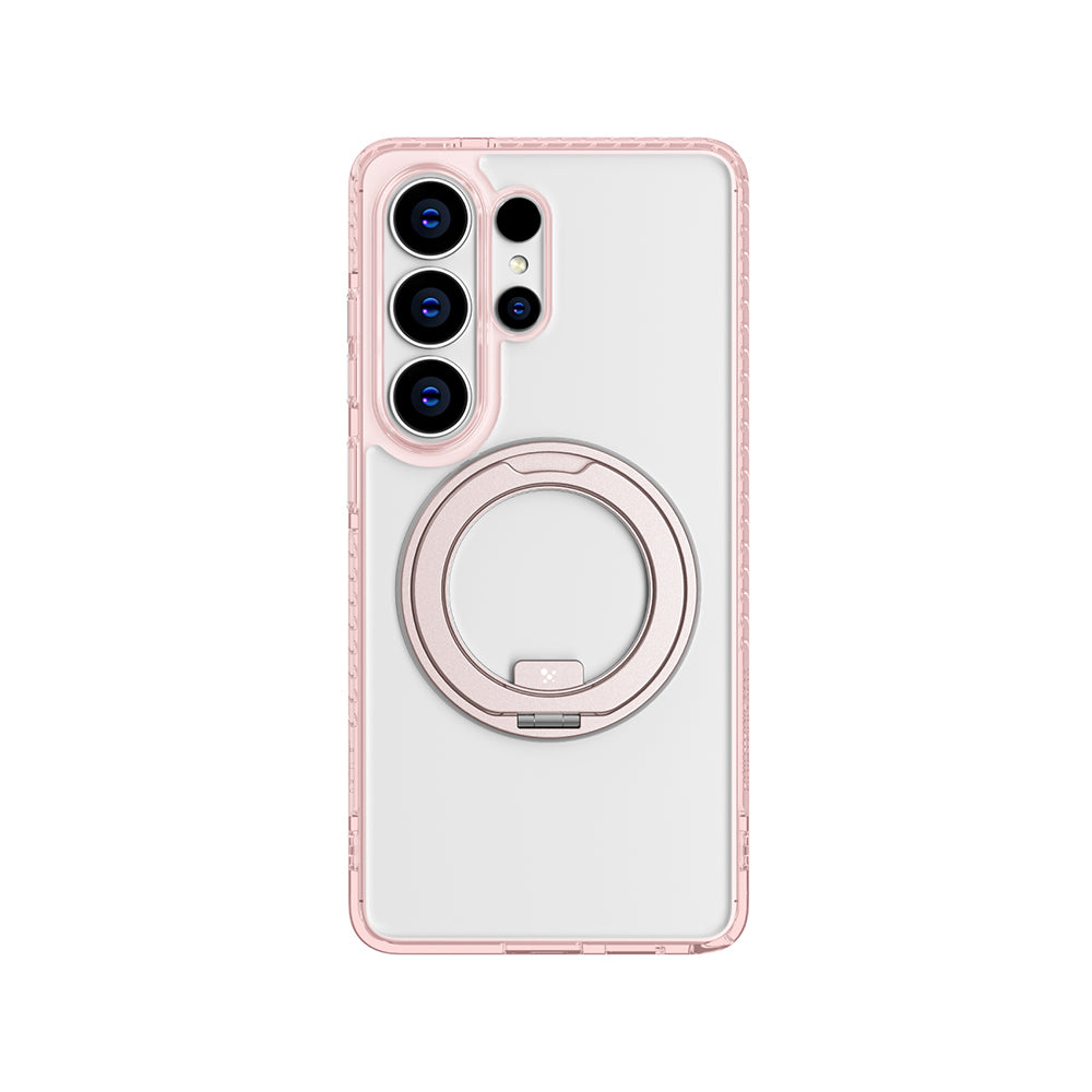 Galaxy S26 Ultra Kılıf M-safe Şarj Özellikli Şeffaf 360 Derece Standlı Amazingthing Titan MagSpin Serisi Kılıf