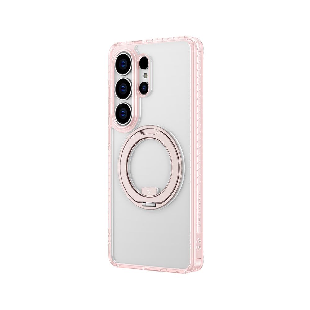 Galaxy S26 Ultra Kılıf M-safe Şarj Özellikli Şeffaf 360 Derece Standlı Amazingthing Titan MagSpin Serisi Kılıf