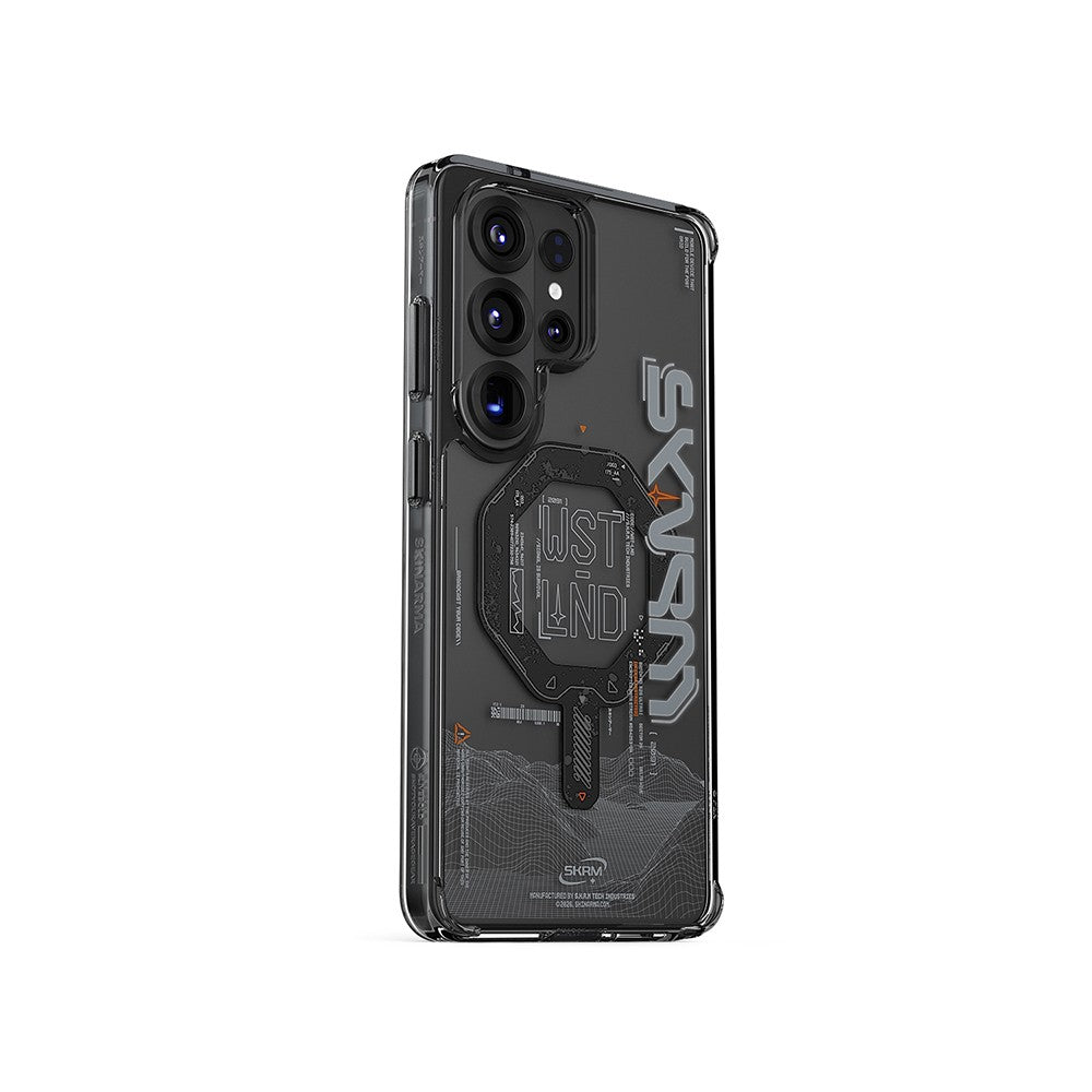 Galaxy S26 Ultra Kılıf M-safe Şarj Özellikli Yazı Desenli Airbag Tasarımlı Skinarma Sonix Kılıf