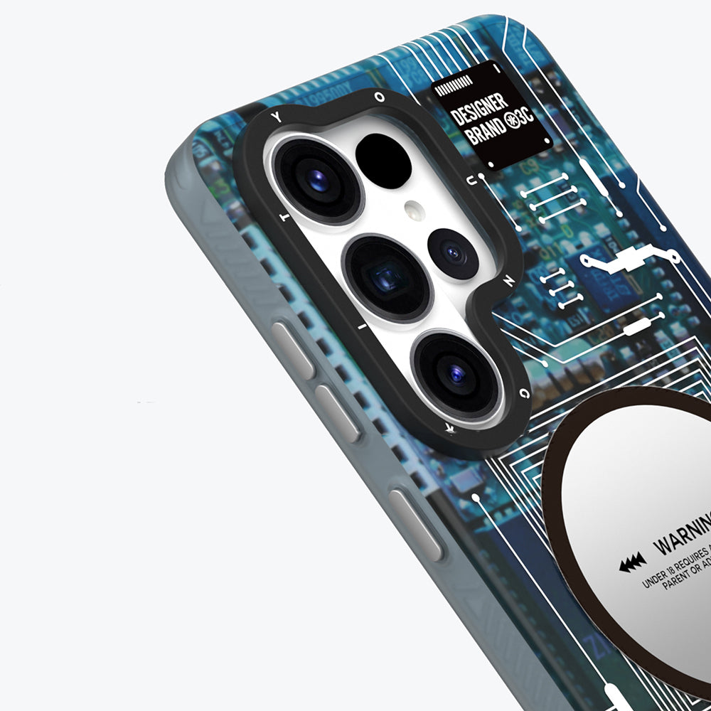 Galaxy S26 Ultra Kılıf M-safe Şarj Özellikli Youngkit 360 Derece Standlı Technology Serisi Kılıf