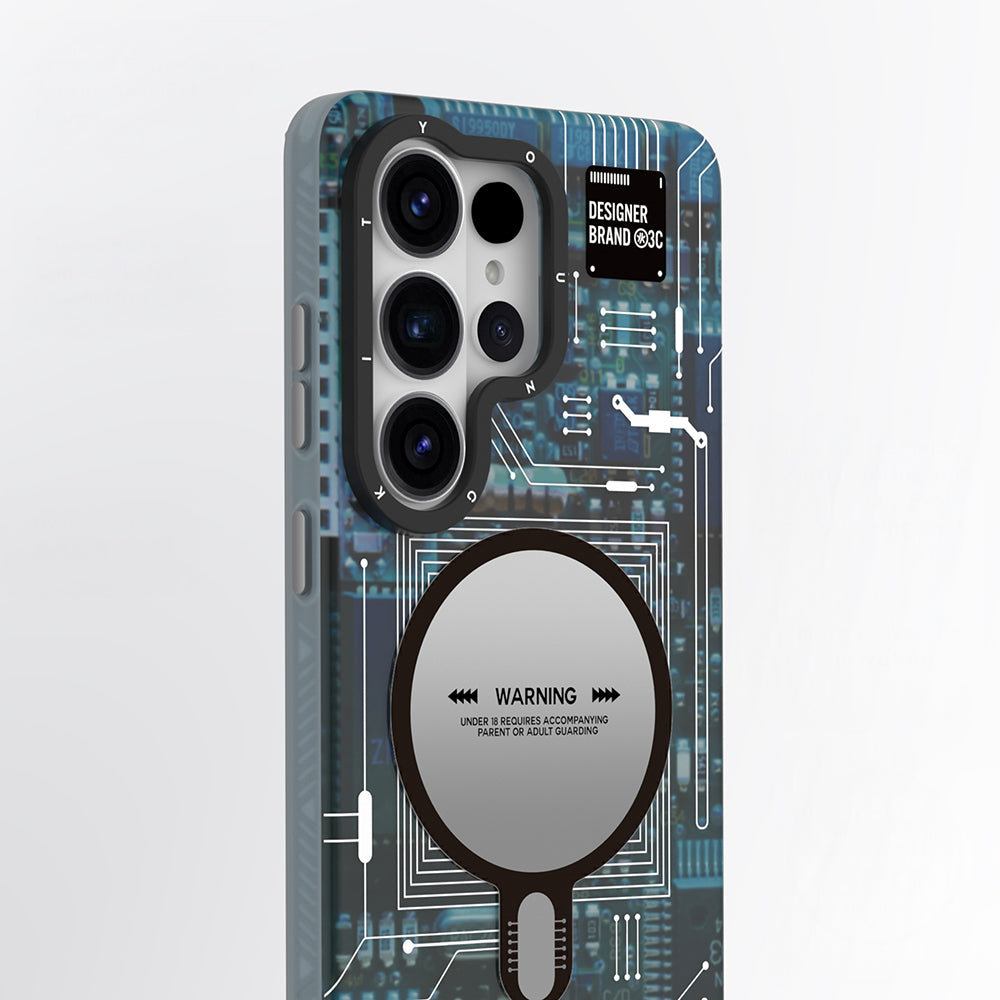 Galaxy S26 Ultra Kılıf M-safe Şarj Özellikli Youngkit 360 Derece Standlı Technology Serisi Kılıf