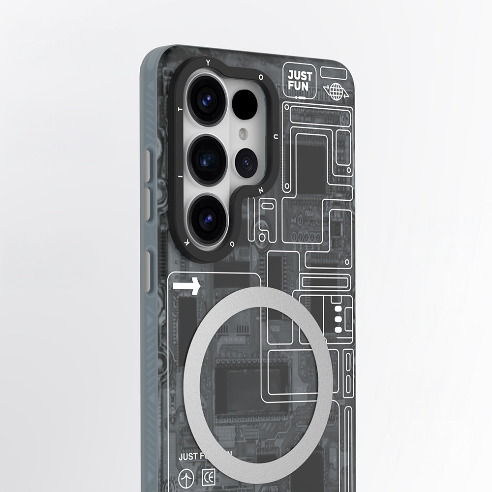 Galaxy S26 Ultra Kılıf M-safe Şarj Özellikli Youngkit 360 Derece Standlı Technology Serisi Kılıf