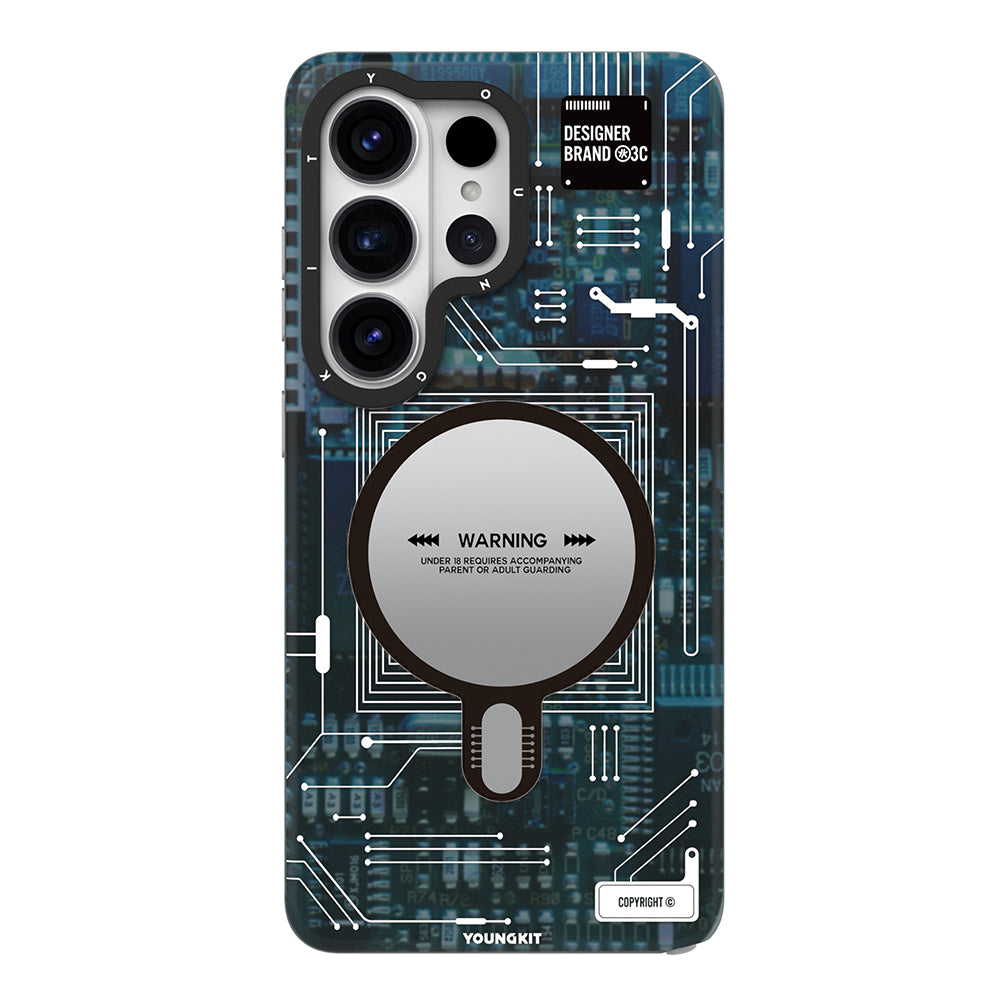 Galaxy S26 Ultra Kılıf M-safe Şarj Özellikli Youngkit 360 Derece Standlı Technology Serisi Kılıf