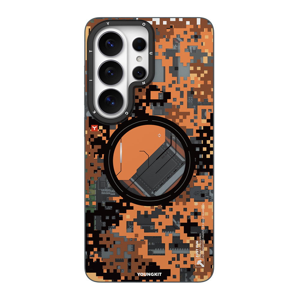 Galaxy S26 Ultra Kılıf M-Safe Şarj Özellikli Youngkit Camouflage Sykell Serisi Kılıf