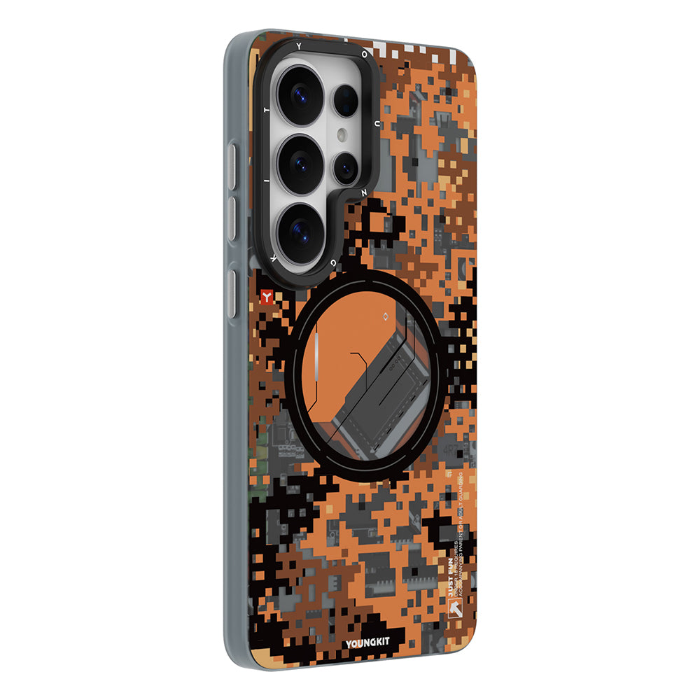Galaxy S26 Ultra Kılıf M-Safe Şarj Özellikli Youngkit Camouflage Sykell Serisi Kılıf