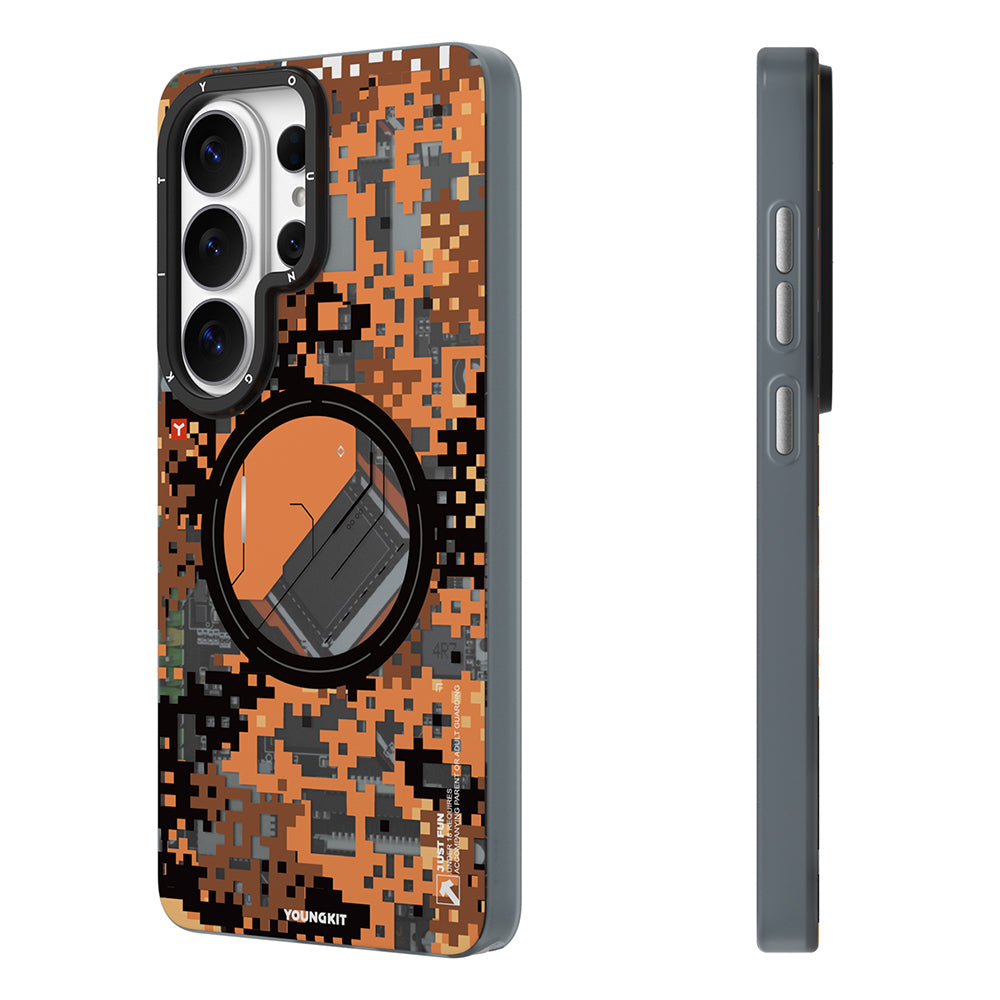 Galaxy S26 Ultra Kılıf M-Safe Şarj Özellikli Youngkit Camouflage Sykell Serisi Kılıf