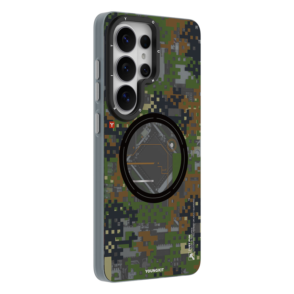 Galaxy S26 Ultra Kılıf M-Safe Şarj Özellikli Youngkit Camouflage Sykell Serisi Kılıf