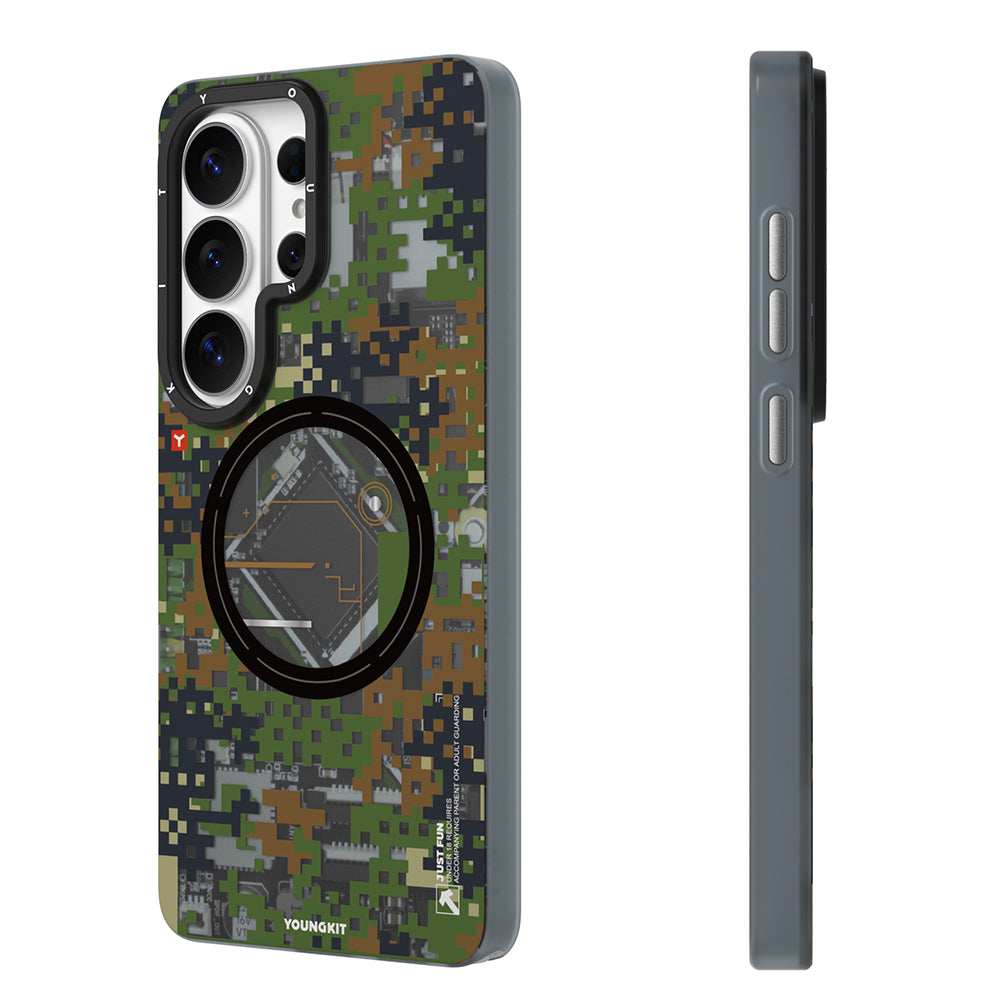 Galaxy S26 Ultra Kılıf M-Safe Şarj Özellikli Youngkit Camouflage Sykell Serisi Kılıf