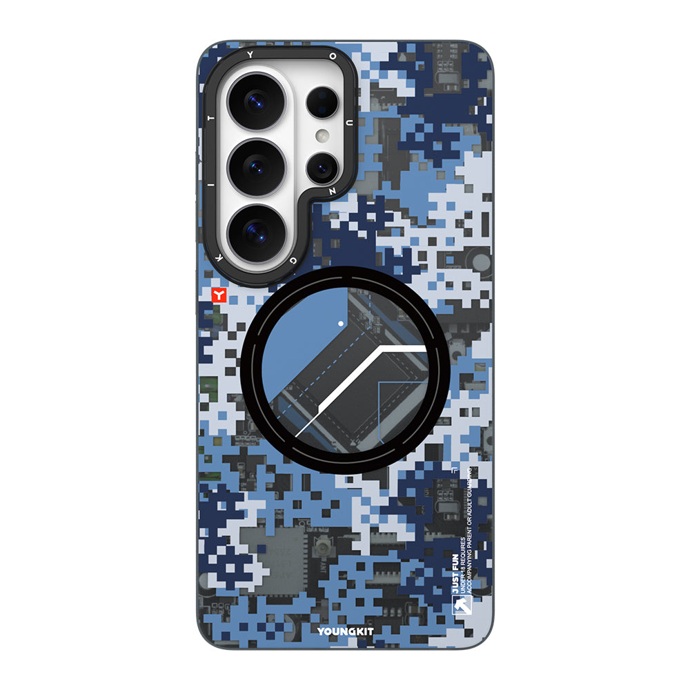 Galaxy S26 Ultra Kılıf M-Safe Şarj Özellikli Youngkit Camouflage Sykell Serisi Kılıf