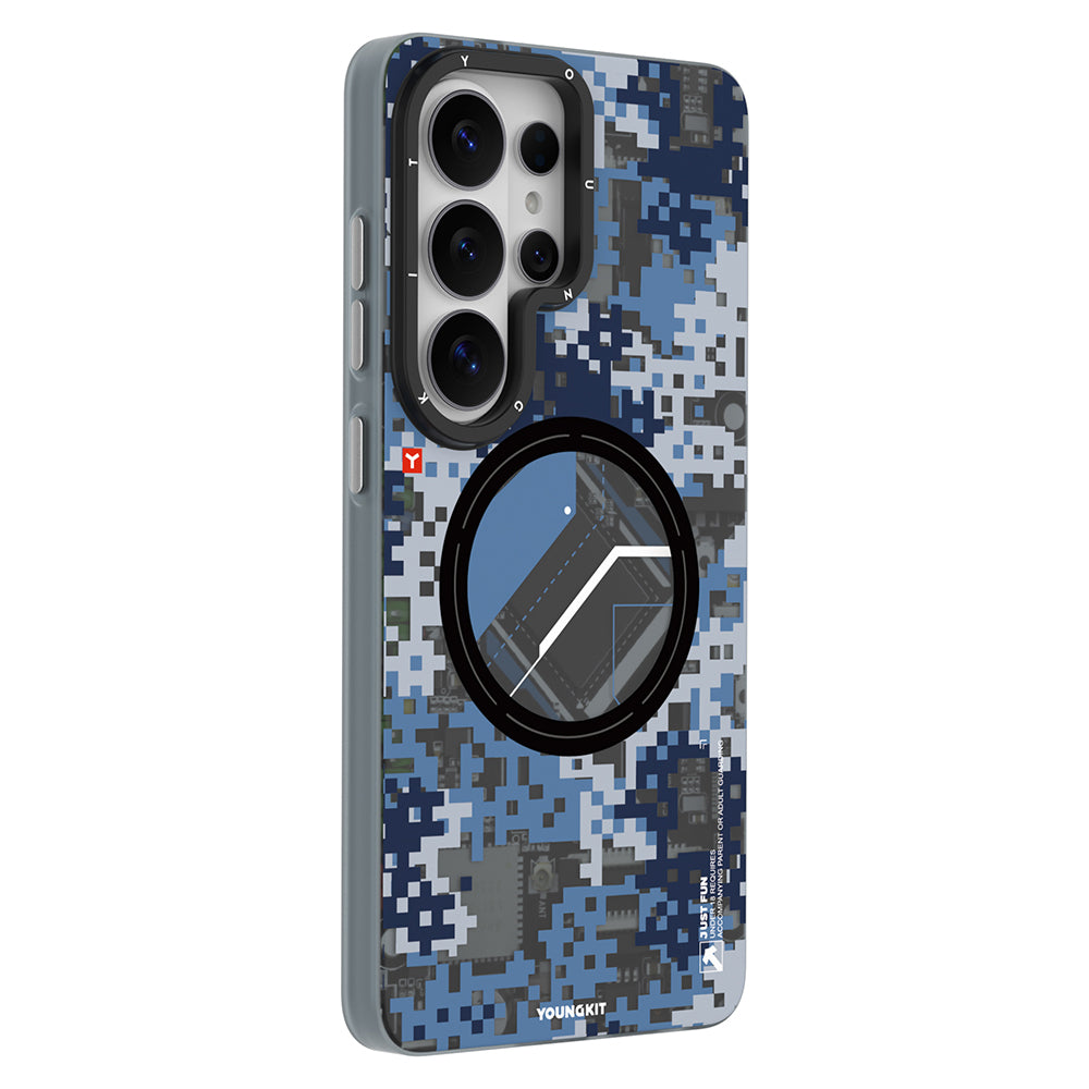 Galaxy S26 Ultra Kılıf M-Safe Şarj Özellikli Youngkit Camouflage Sykell Serisi Kılıf