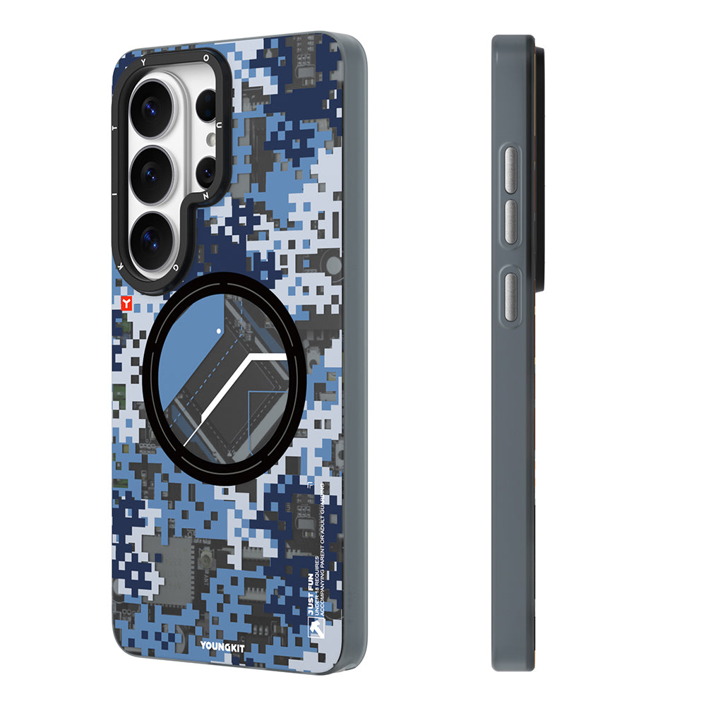 Galaxy S26 Ultra Kılıf M-Safe Şarj Özellikli Youngkit Camouflage Sykell Serisi Kılıf