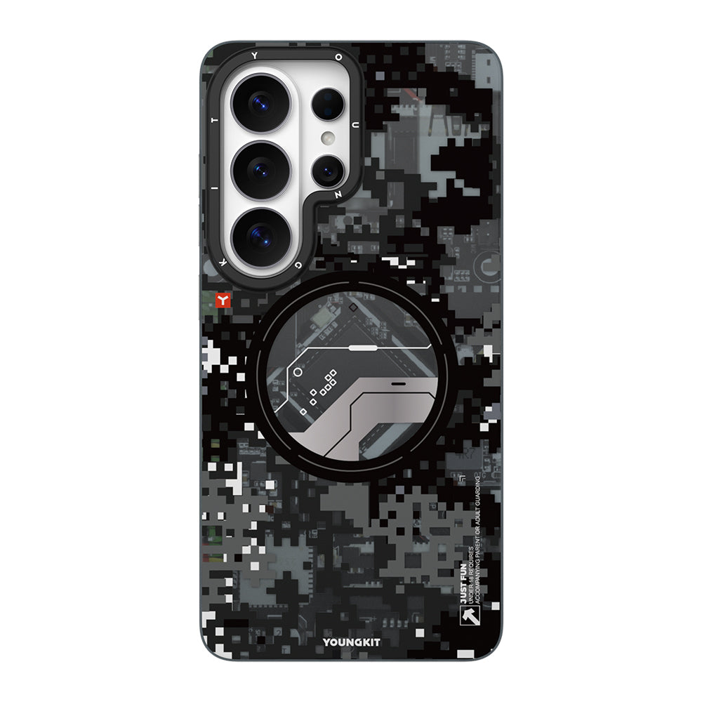 Galaxy S26 Ultra Kılıf M-Safe Şarj Özellikli Youngkit Camouflage Sykell Serisi Kılıf