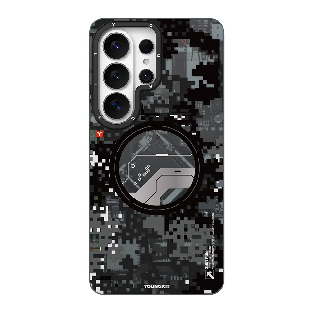 Galaxy S26 Ultra Kılıf M-Safe Şarj Özellikli Youngkit Camouflage Sykell Serisi Kılıf
