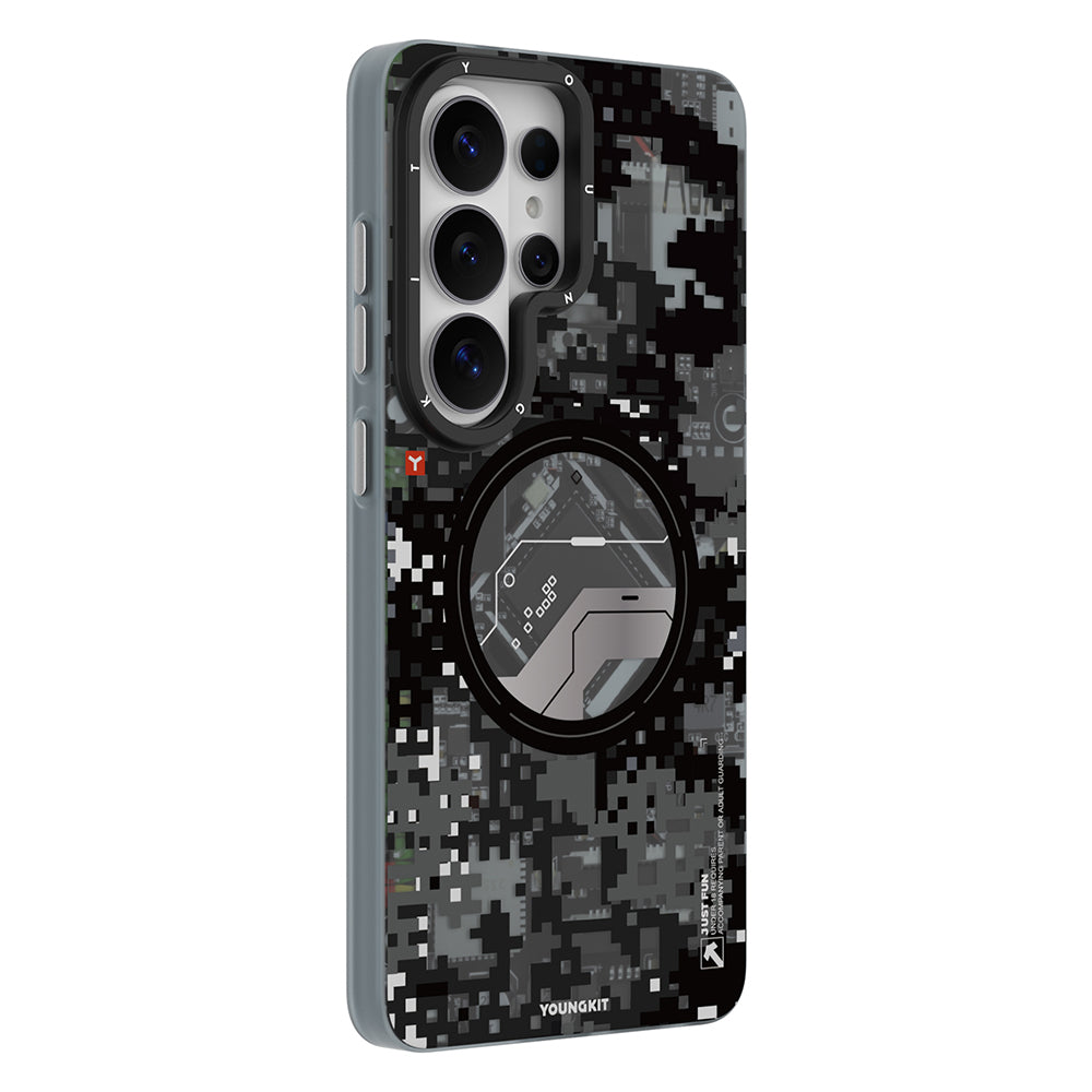 Galaxy S26 Ultra Kılıf M-Safe Şarj Özellikli Youngkit Camouflage Sykell Serisi Kılıf