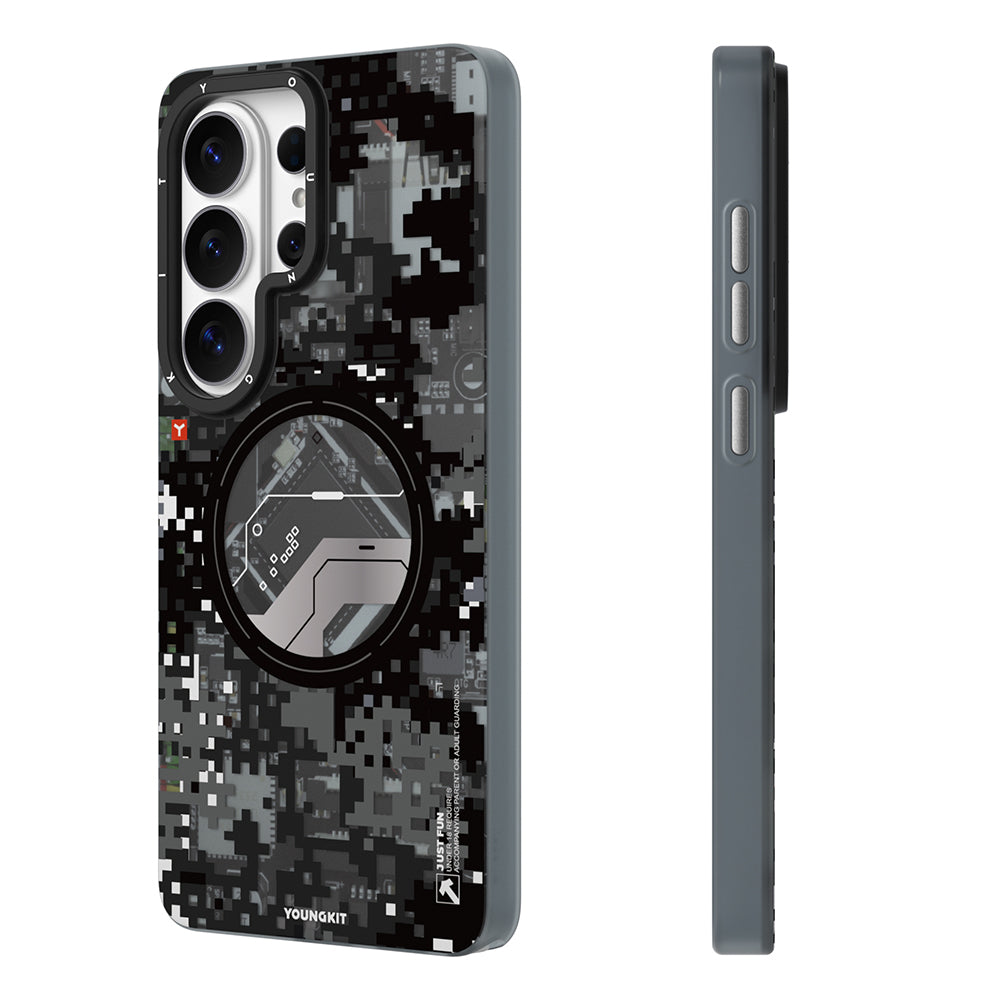Galaxy S26 Ultra Kılıf M-Safe Şarj Özellikli Youngkit Camouflage Sykell Serisi Kılıf
