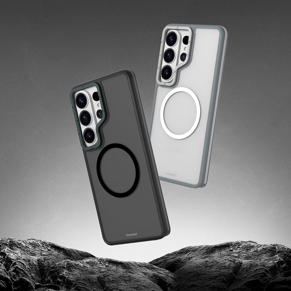 Galaxy S26 Ultra Kılıf M-safe Şarj Özellikli Youngkit Rock Sand Serisi Kılıf