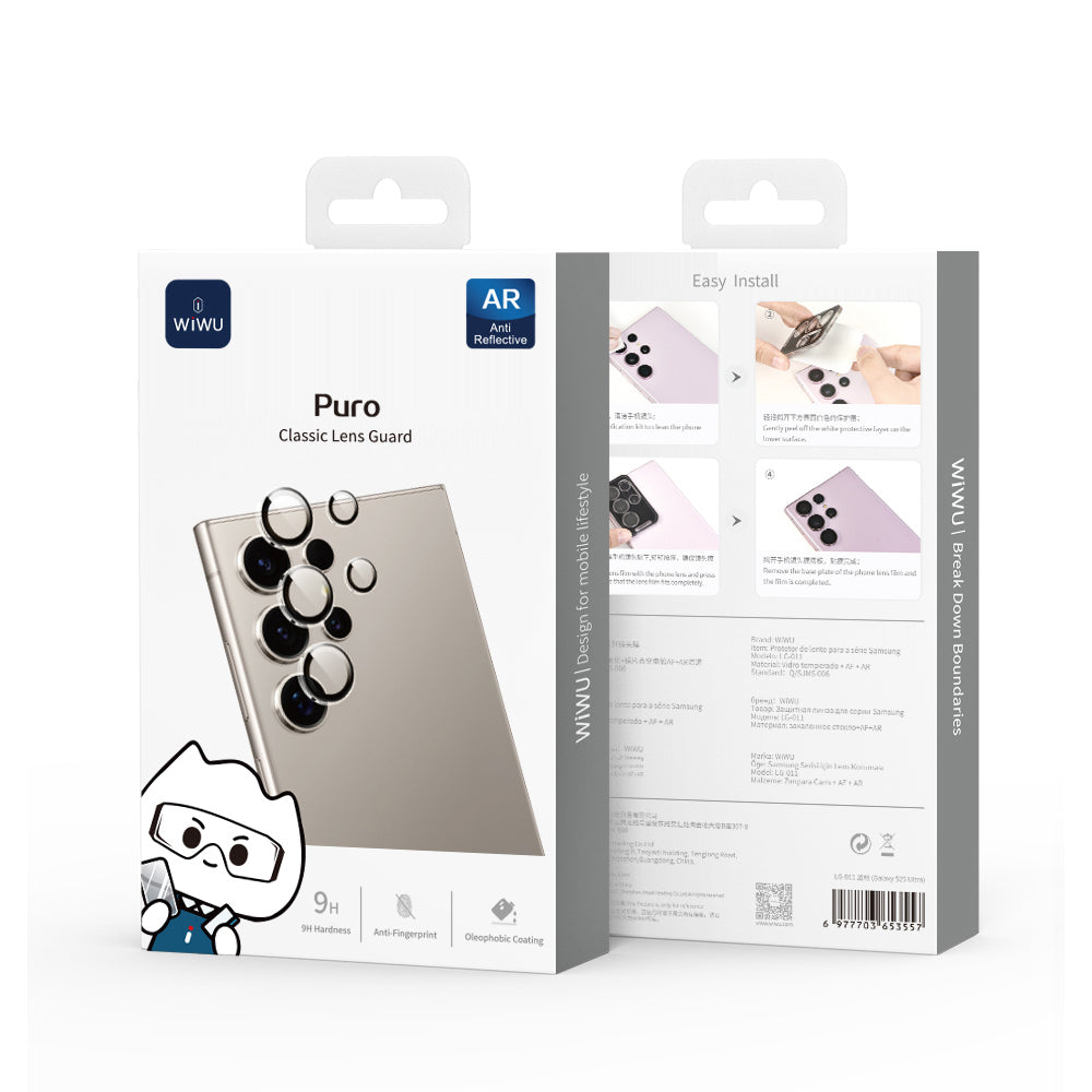 Galaxy S26 Ultra Wiwu LG-011 Lens Guard Oleofobik Anti Reflective Kamera Lens Koruyucu + Kolay Uygulama Aparatlı