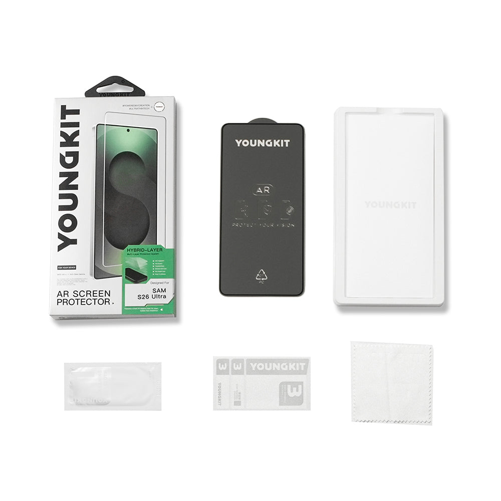 Galaxy S26 Ultra Youngkit 2.5D Anti Reflective Parmak İzi Bırakmayan Temperli Cam Ekran Koruyucu