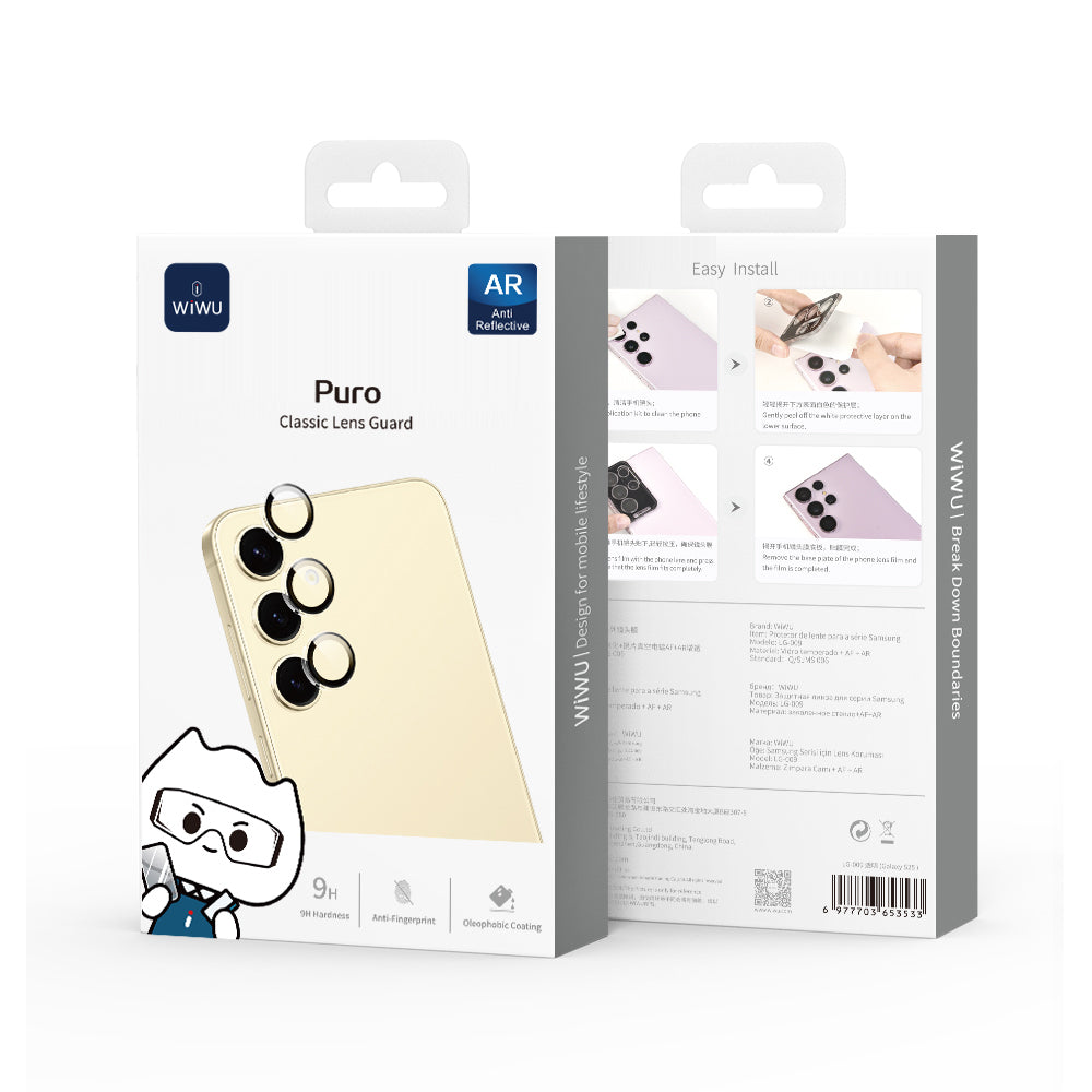 Galaxy S26 Wiwu LG-009 Lens Guard Oleofobik Anti Reflective Kamera Lens Koruyucu + Kolay Uygulama Aparatlı