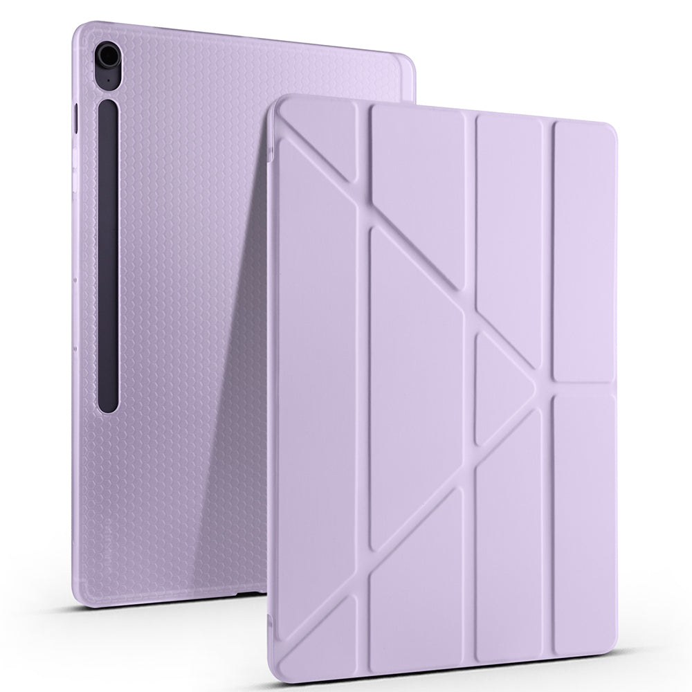 Galaxy Tab S10 FE Plus Kılıf Zore Tri Folding Kalem Bölmeli Standlı Kılıf