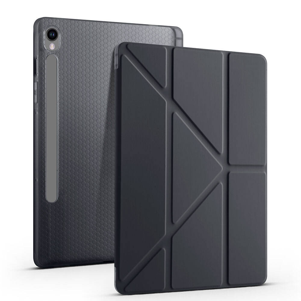 Galaxy Tab S10 Lite Kılıf Zore Tri Folding Kalem Bölmeli Standlı Kılıf