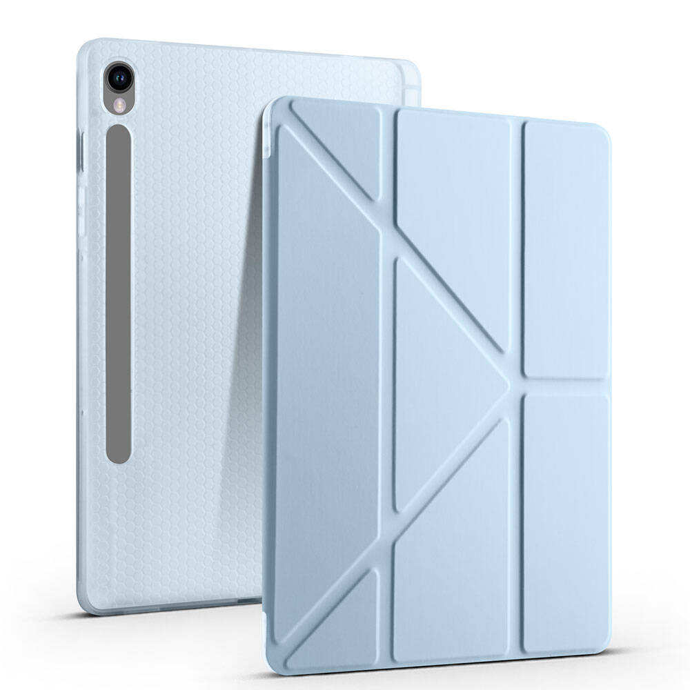 Galaxy Tab S9 Kılıf Zore Tri Folding Kalem Bölmeli Standlı Kılıf