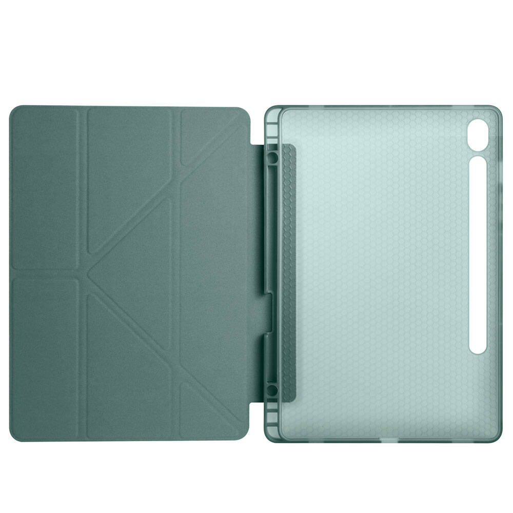 Galaxy Tab S9 Kılıf Zore Tri Folding Kalem Bölmeli Standlı Kılıf