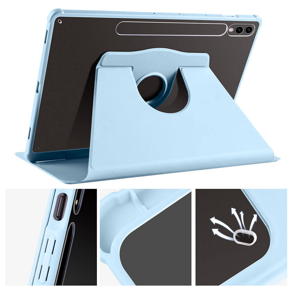 Galaxy Tab S9 Plus Kılıf Zore Termik Kalem Bölmeli Dönebilen Standlı Kılıf