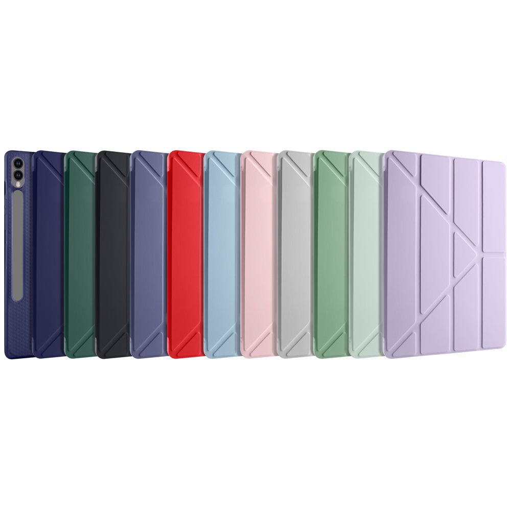 Galaxy Tab S9 Plus Kılıf Zore Tri Folding Kalem Bölmeli Standlı Kılıf