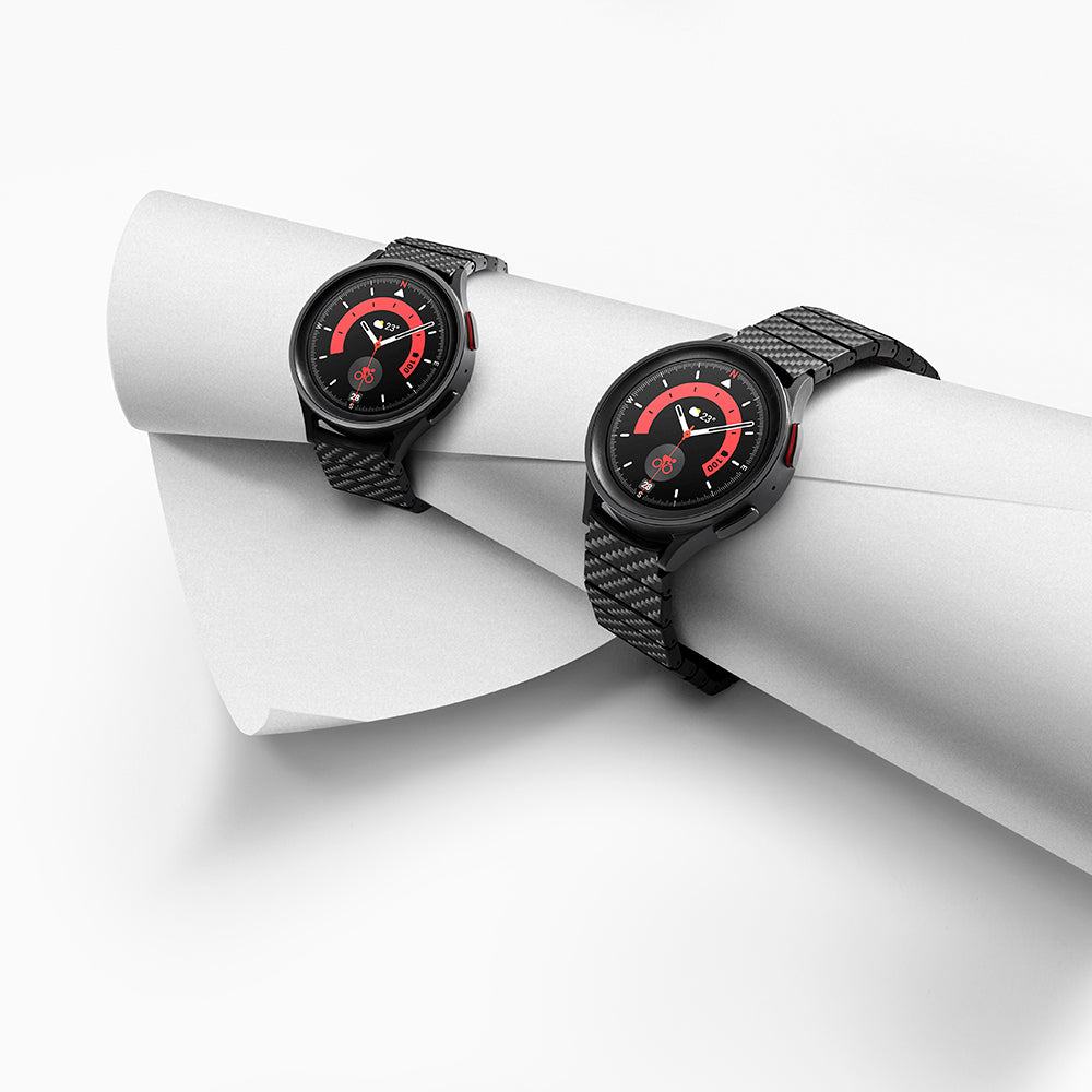 Galaxy Watch 5 40mm Karbon Fiber Pitaka Modern Serisi Black-Grey Twill Kordon