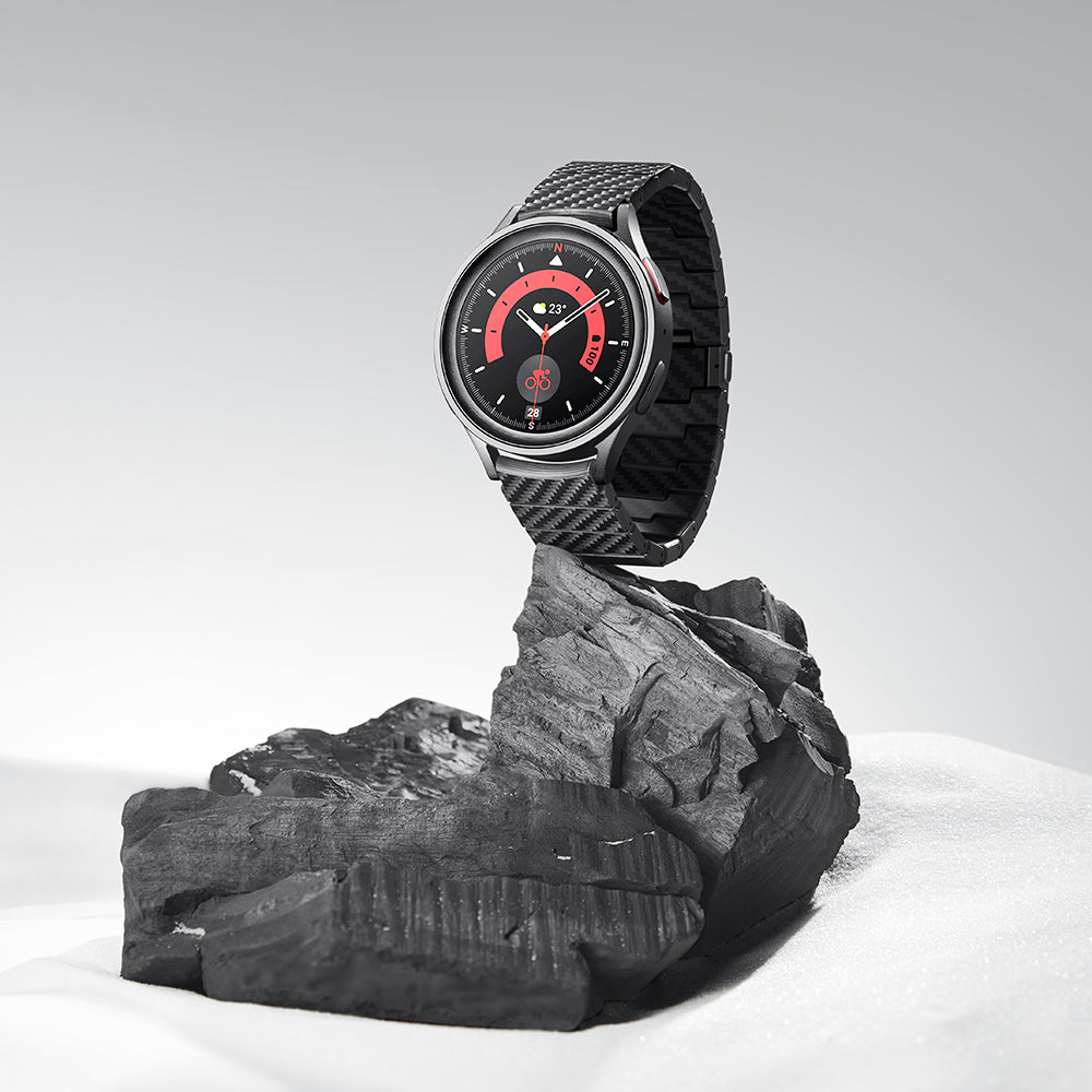 Galaxy Watch 6 44mm Karbon Fiber Pitaka Modern Serisi Black-Grey Twill Kordon