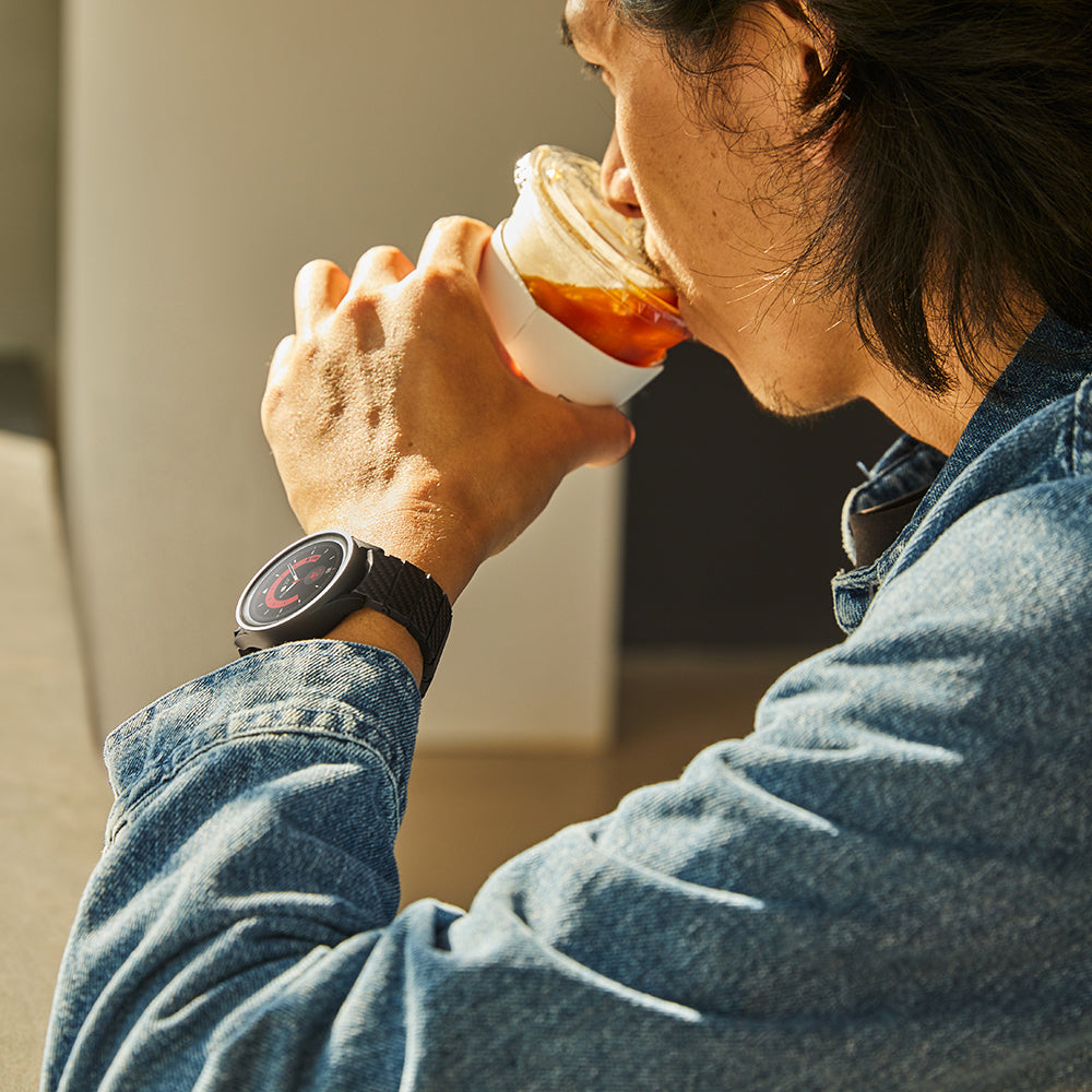 Galaxy Watch 7 40mm Karbon Fiber Pitaka Modern Serisi Black-Grey Twill Kordon