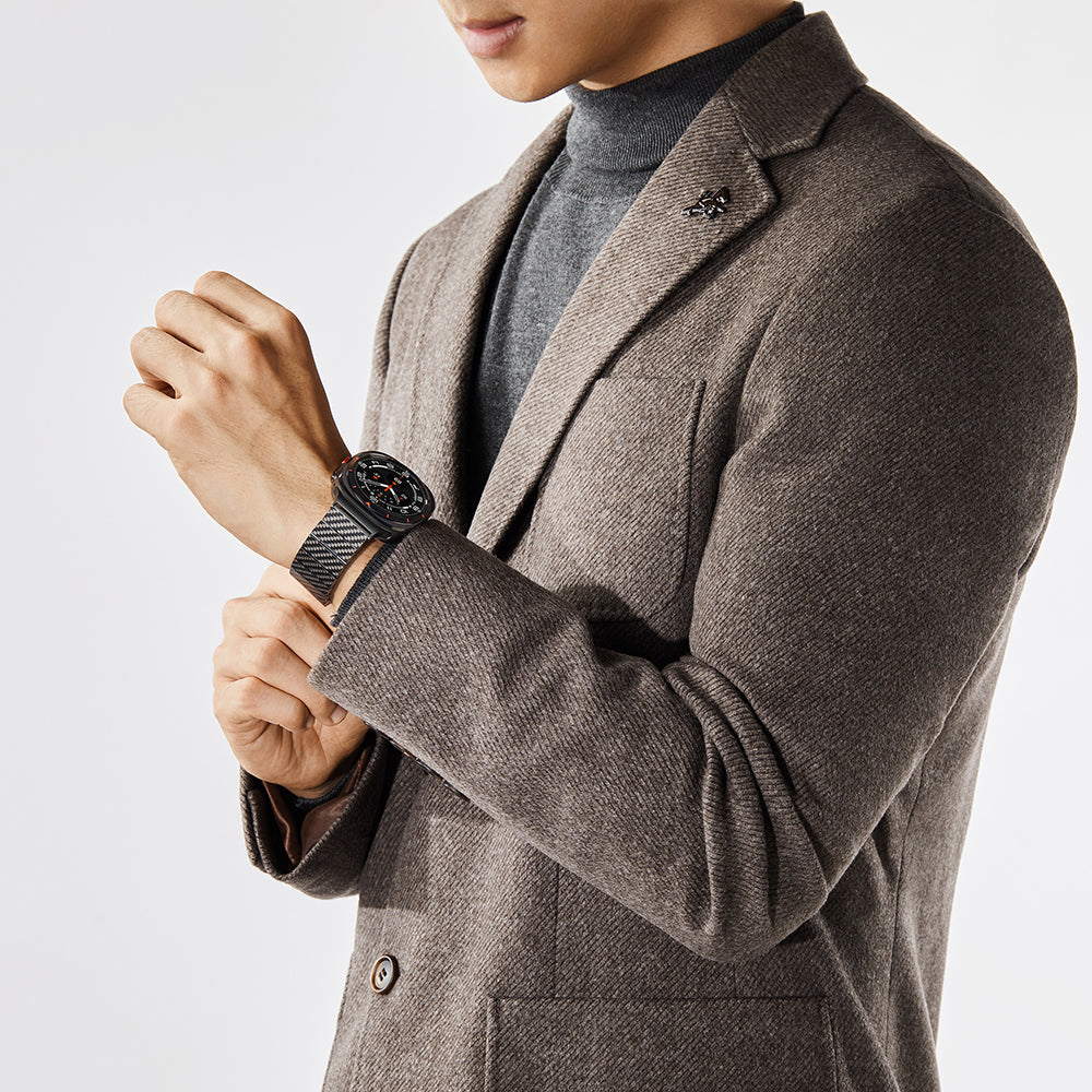 Galaxy Watch Ultra 47mm Karbon Fiber Pitaka Modern Serisi Black-Grey Twill Kordon