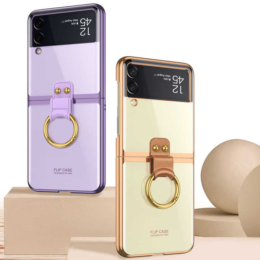 Galaxy Z Flip 3 Kılıf Zore Yüzüklü Kıpta Kılıf