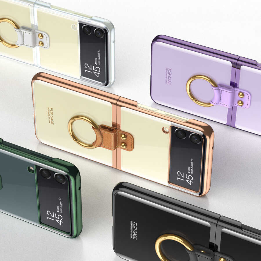 Galaxy Z Flip 3 Kılıf Zore Yüzüklü Kıpta Kılıf
