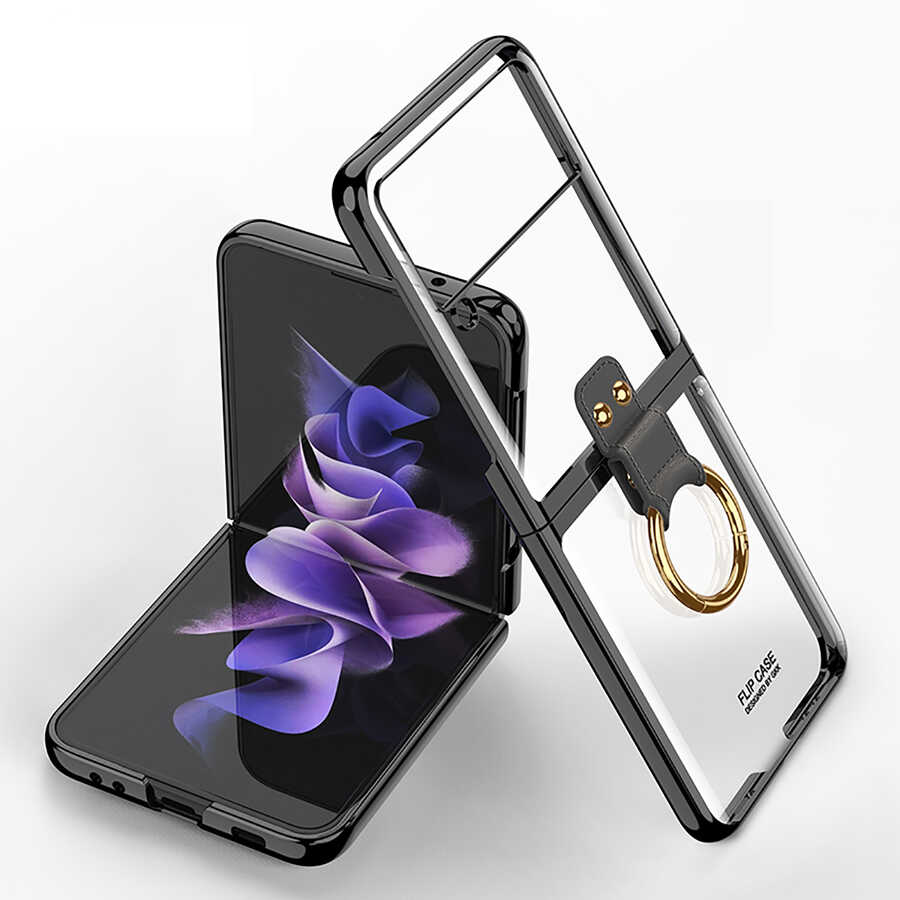 Galaxy Z Flip 3 Kılıf Zore Yüzüklü Kıpta Kılıf