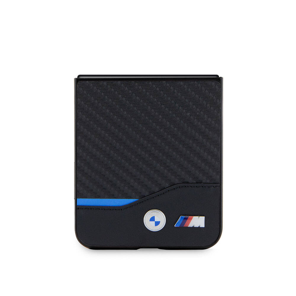 Galaxy Z Flip 5 Kılıf BMW Orijinal Lisanslı M Logolu PU Karbon Kılıf