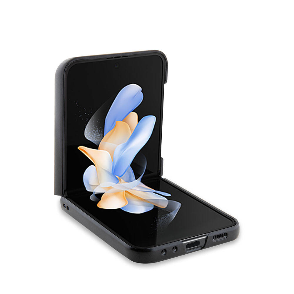 Galaxy Z Flip 5 Kılıf BMW Orijinal Lisanslı Sıcak Damga Logolu Deri Kılıf
