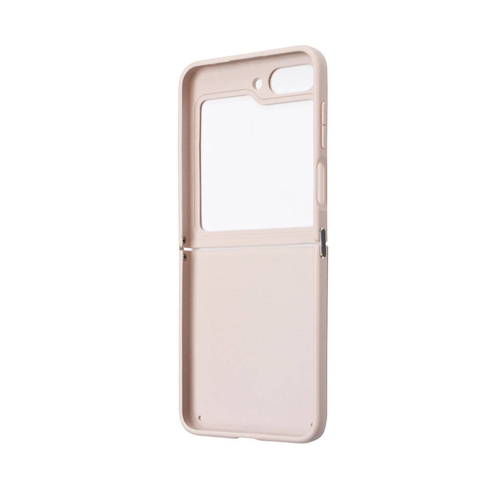 Galaxy Z Flip 5 Kılıf Guess Orijinal Lisanslı PU Deri Taşlı Üçgen Logo 4G Desenli Strass Kılıf
