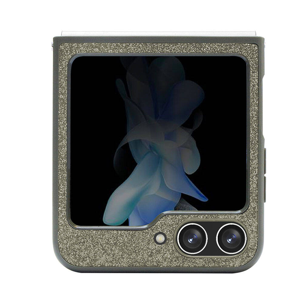 Galaxy Z Flip 5 Kılıf Guess Orijinal Lisanslı Yazı Logolu Glitter Flakes Kılıf