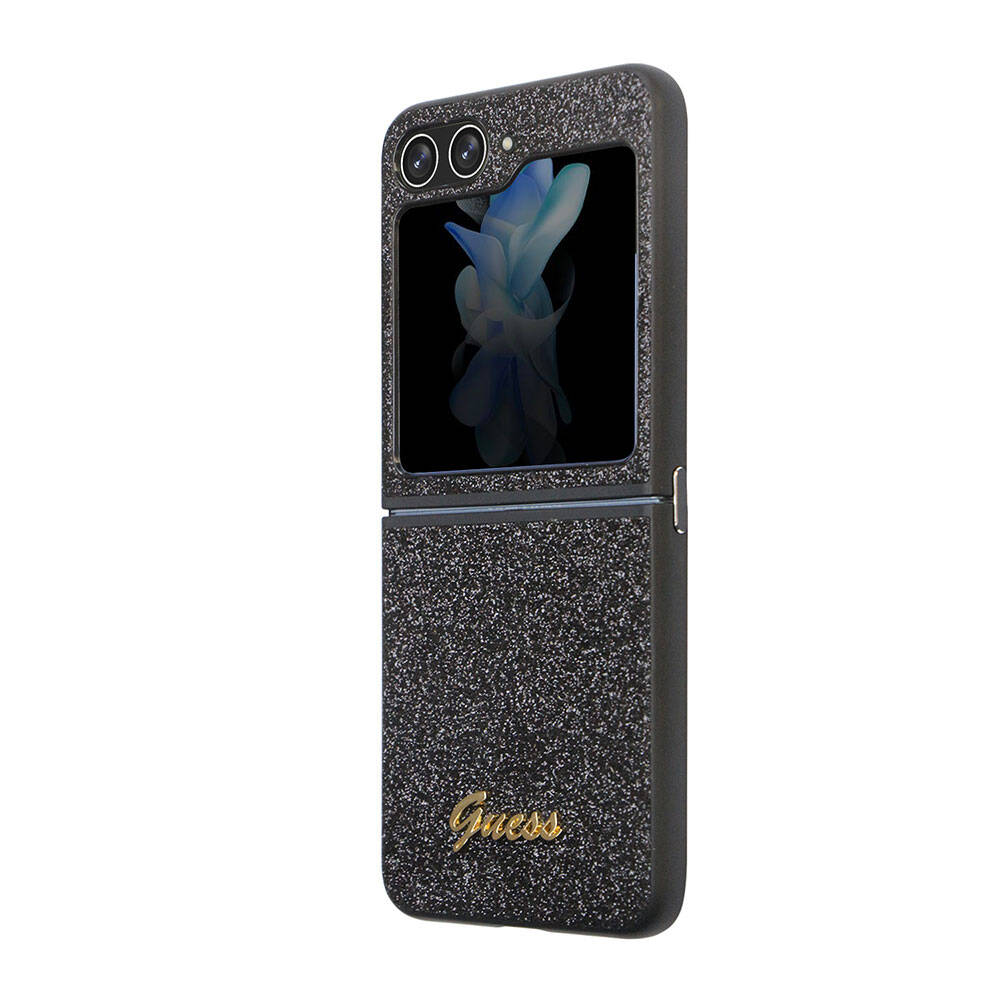 Galaxy Z Flip 5 Kılıf Guess Orijinal Lisanslı Yazı Logolu Glitter Script Kılıf